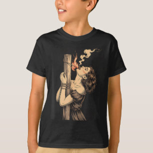 Satan Devil Hell Hexe mit Flammen Cigarette Occul T-Shirt