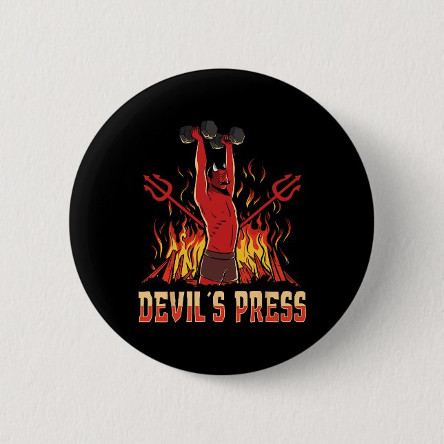 Satan Devil's Press-Bodybuilding Button (Vorderseite)