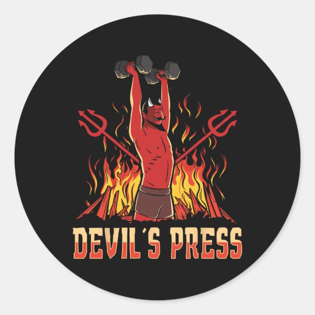 Satan Devil's Press-Bodybuilding Runder Aufkleber (Vorderseite)