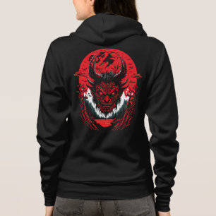 Satan Evil Face   Demon Head Graphic Design Hoodie