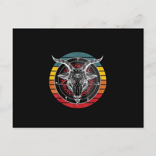 Satan Goat, Ziegengeschenk Postkarte (Vorderseite)