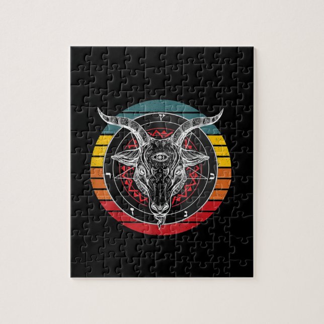 Satan Goat, Ziegengeschenk Puzzle (Vertikal)