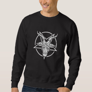 Satan Goth Okkult Pentagramm Ziege Baphomet Sweatshirt