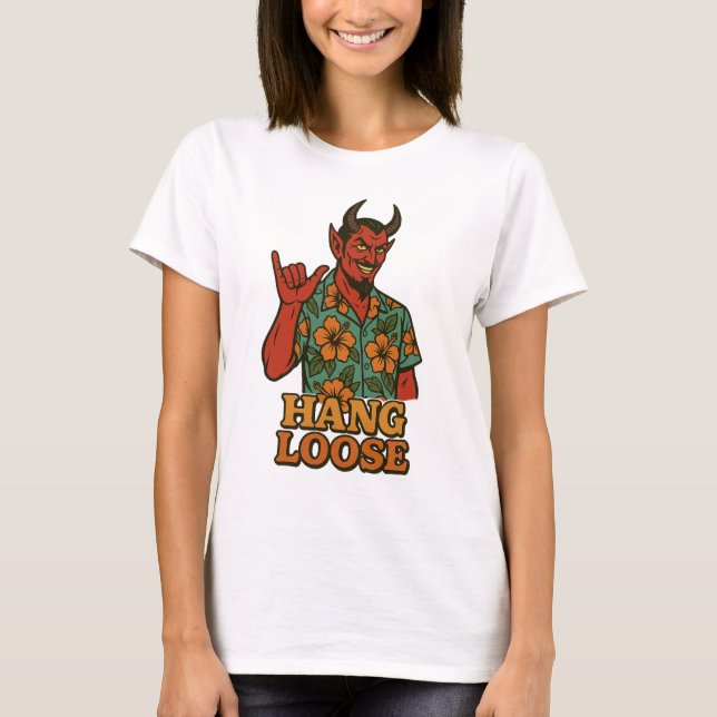 Satan Hang Loose Hawaiian T-Shirt (Vorderseite)