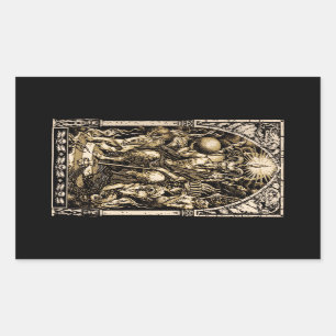 Satan inthronisierte rechteckiger aufkleber