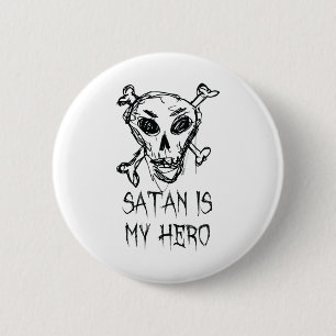 Satan ist mein Held Halloween-Kostümdesign Button