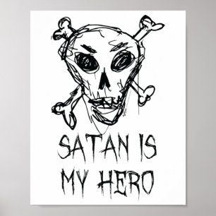 Satan ist mein Held Halloween-Kostümdesign Poster