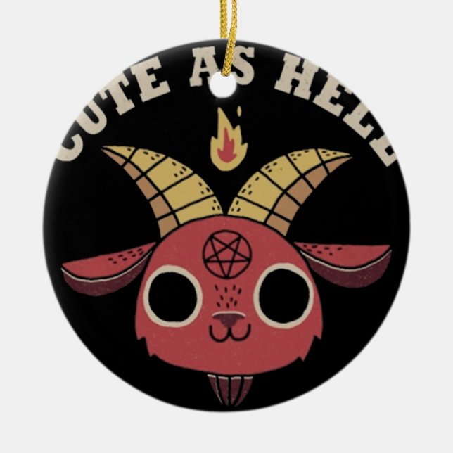 Satan Niedlich als Hell Keramik Ornament (Vorne)