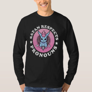 Satan respektiert Pronomen LGBTQ Gay Pride T-Shirt
