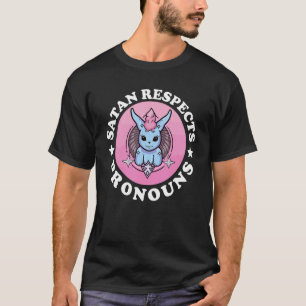 Satan respektiert Pronouns LGBTQ Gay Pride T-Shirt