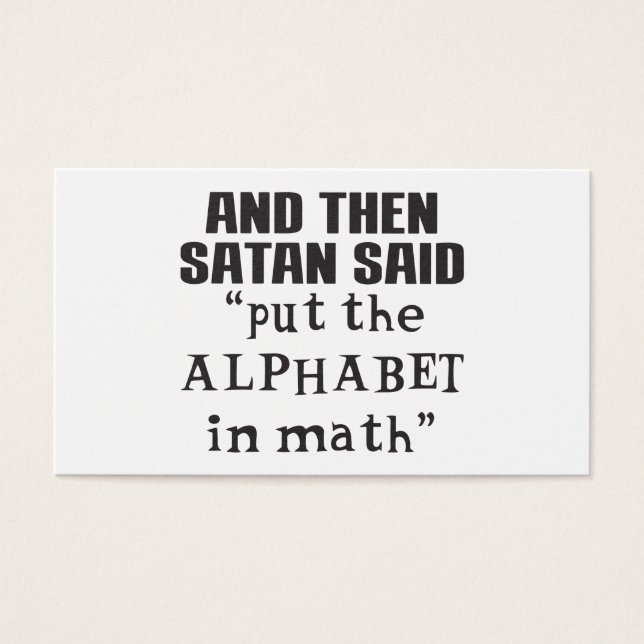 Satan sagte Alphabet in Mathe Funny Uni Teac (Vorderseite)
