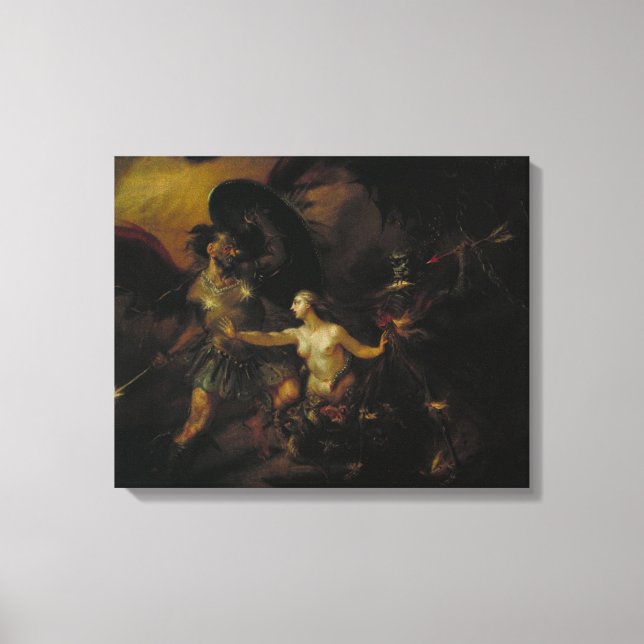 Satan, Sin und Tod Leinwanddruck (Vorderseite)
