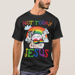 Satanic LGBTQ noch nicht heute Jesus Sloth Cat Dog T-Shirt