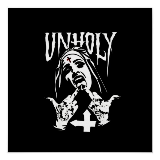Satanic Nun Tattoos Unholy Poster (Vorderseite)
