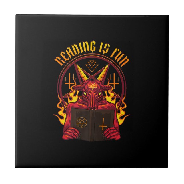 Satanic Pagan Goat Premium Fliese (Vorderseite)