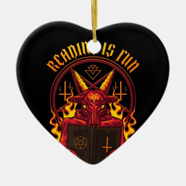 Satanic Pagan Goat Premium Keramik Ornament (Vorne)