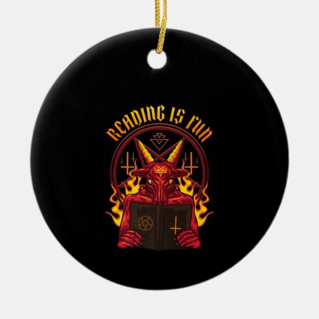 Satanic Pagan Goat Premium Keramik Ornament (Vorne)