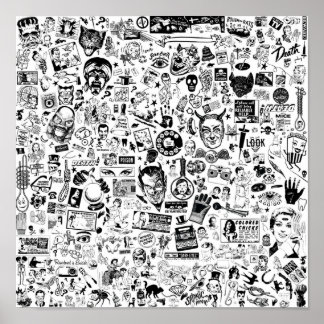 SATANIC PANIC Vintag Clip Art Zine Style Collage Poster