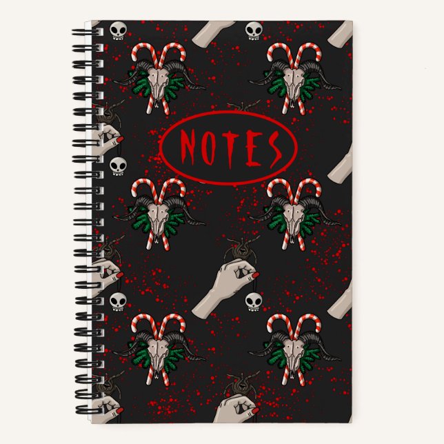 Satanic Spooky Weihnachts-Horror Spiral Notebook Notizbuch (Vorderseite)