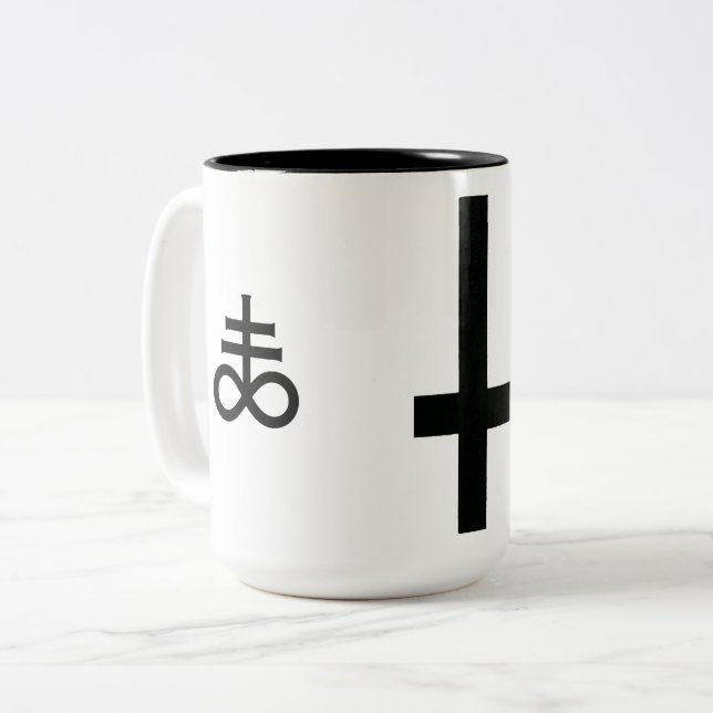 Satanic Zweifarbige Tasse (Vorderseite Links)