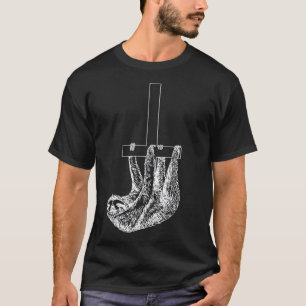 Satanischer Faultier, der an einem umgedrehten Kre T-Shirt