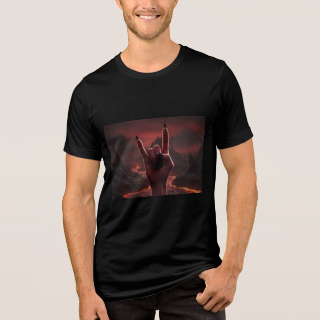 Satanischer Gruß Tri-Blend Shirt (Vorderseite)