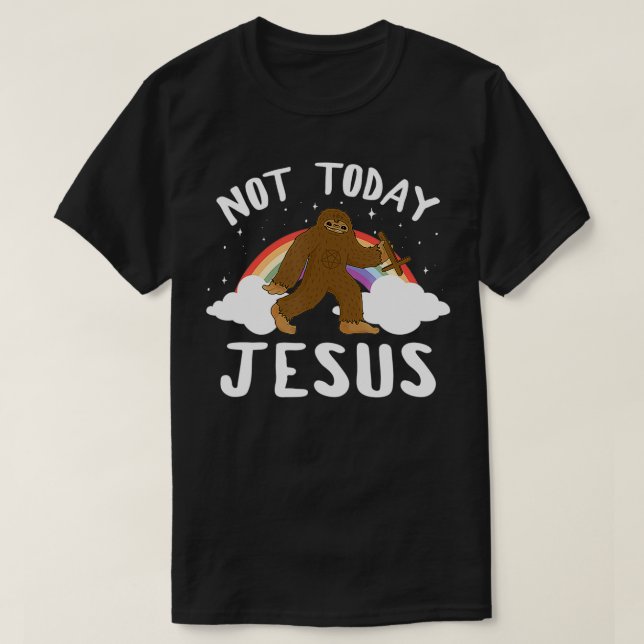 Satanischer Regenbogen heute nicht Jesus 666 Satan T-Shirt (Design vorne)