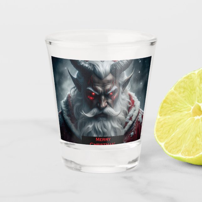 Satanischer Weihnachtsmann Schnapsglas (Vorderseite)
