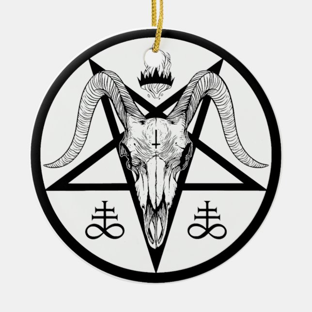 Satanisches Pentagramm Keramik Ornament (Vorne)