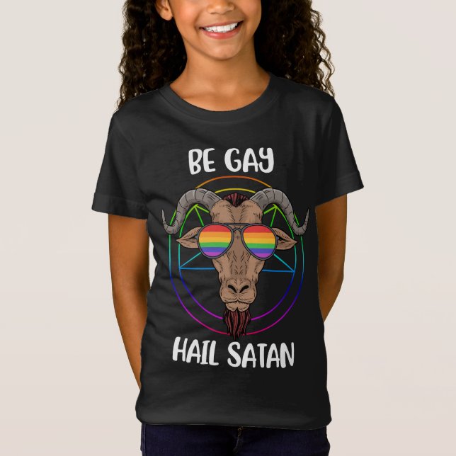 Satanismus LGBT Satan Gay Pride Homosexuell T-Shirt (Vorderseite)