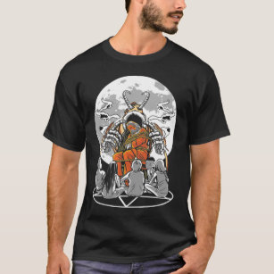 Satanismus Skeleton Death Moon Satan T-Shirt