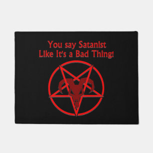 Satanist Bad Tharks Spaß Ziege Pentagramm Fußmatte