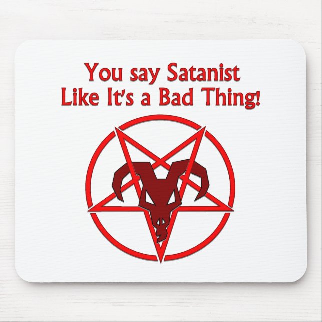 Satanist Bad Tharks Spaß Ziege Pentagramm Mousepad (Vorne)
