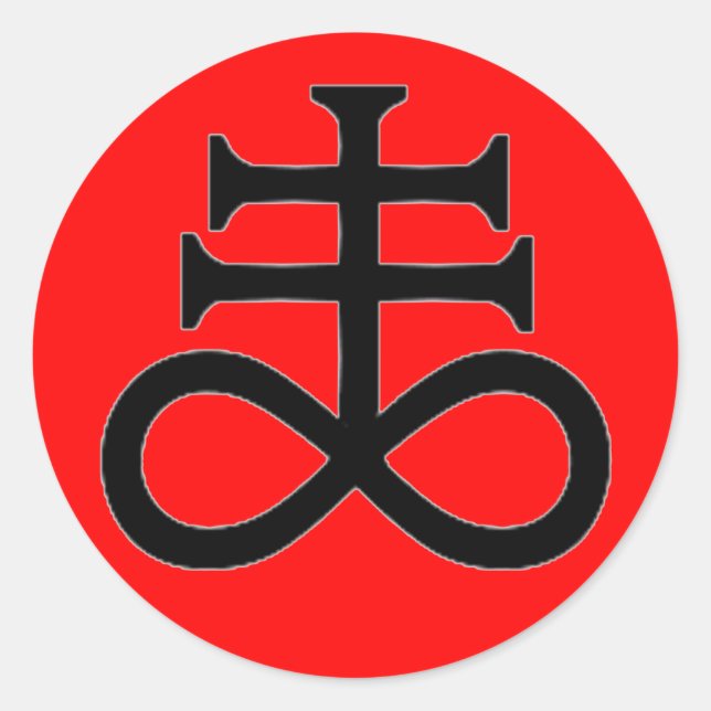 SATANKREUZ RUNDER AUFKLEBER (Vorderseite)