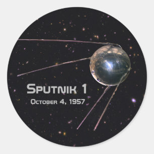 Satelitte Sputnik 1 Runder Aufkleber