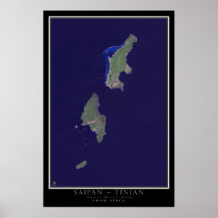 Satellit der Saipan-Tinianischen Nördlichen Marian Poster