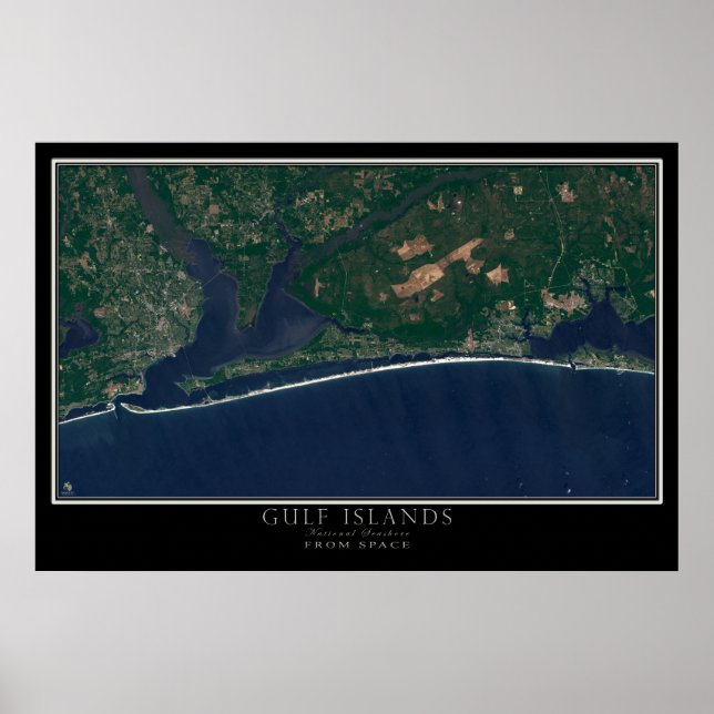 Satellit "Gulinseln National Seashore Florida" Poster (Vorne)