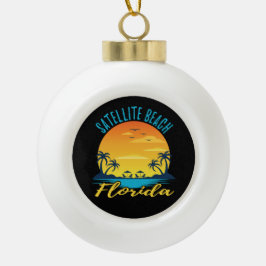 Satellite Beach Florida Palm Tree Beach Keramik Kugel-Ornament