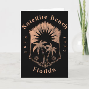 Satellite Beach Florida Retro Surfer Vintage Stran Karte