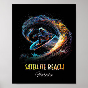 Satellite Beach Florida Surfen Surfbrett Poster