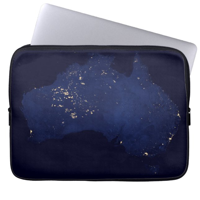 Satellite die Nachtlicht von Australien. Laptopschutzhülle (Vorderseite)