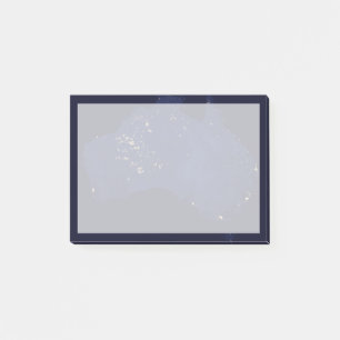 Satellite die Nachtlicht von Australien. Post-it Klebezettel