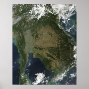 Satellite view of Indochina Poster