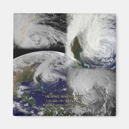 Satelliten Collage View von Hurrikan Sandy Magnet