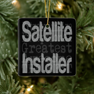 Satelliten-Installer-Extraordinaire Keramikornament