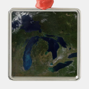Satellitenansicht der Great Lakes Silbernes Ornament
