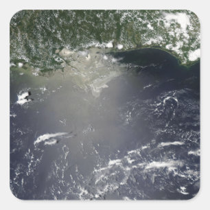 Satellitenansicht der Ölpest Quadratischer Aufkleber
