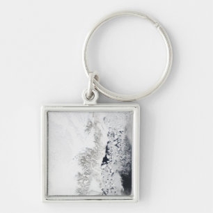 Satellitenansicht der Ostküste Grönlands Schlüsselanhänger