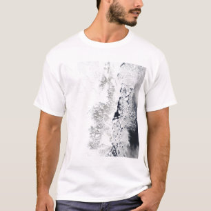 Satellitenansicht der Ostküste Grönlands T-Shirt