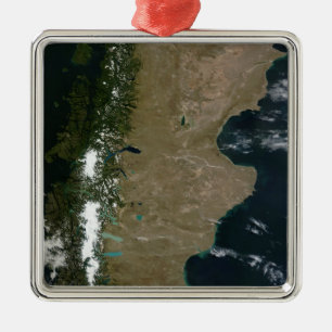 Satellitenansicht der Patagoniaregion Ornament Aus Metall